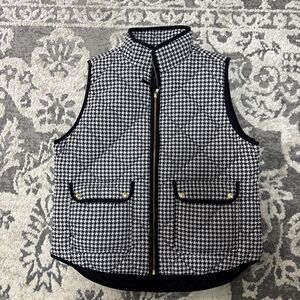 J Crew Houndstooth Puff Vest Ladies L